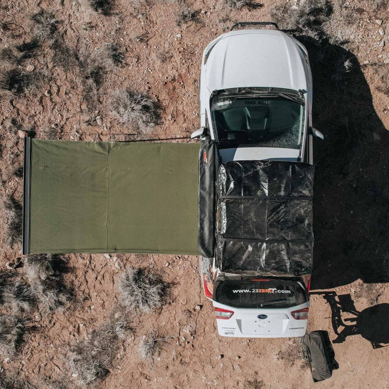 23zero Auto Awning Top View Setup in Desert