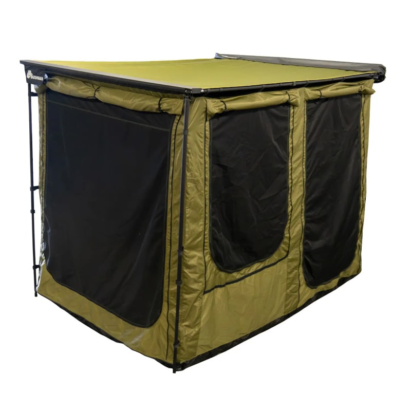 23zero Awning Bushman Room Front View Open in Olive Green