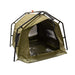 23zero dog tent in green front right inside view open on white background