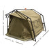 23zero tent for dogs in green front left view closed door with measurements