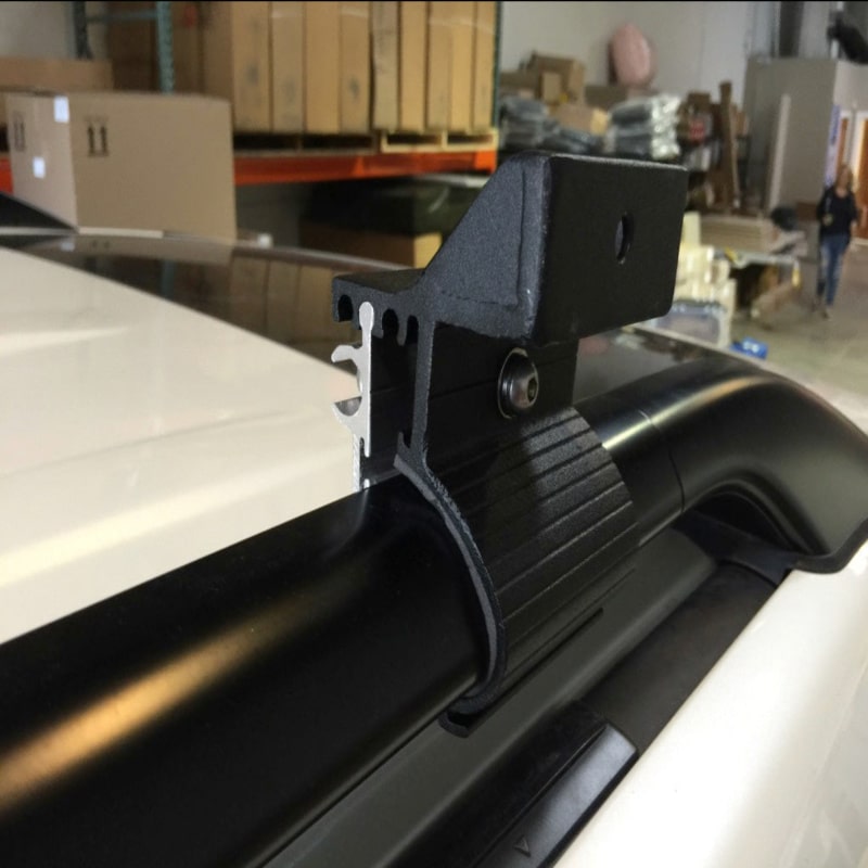 Eezi awning brackets series 2000 g clamp on suv bar front right view in warehouse