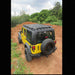 Eezi awn k9 roof rack for roof rails on yellow jeep left rear view outside