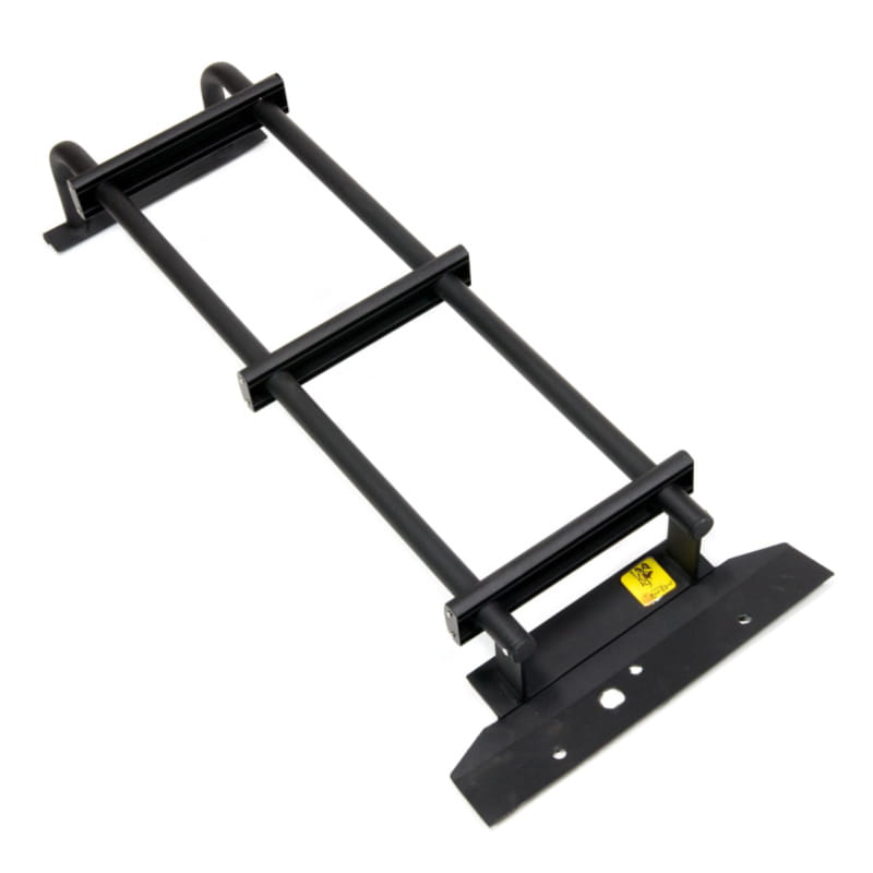 Eeziawn k9 roof rack ladder top front view in black on white screen