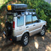 Eezi awn land rover discovery roof rack on jeep with brackets and tent back right view