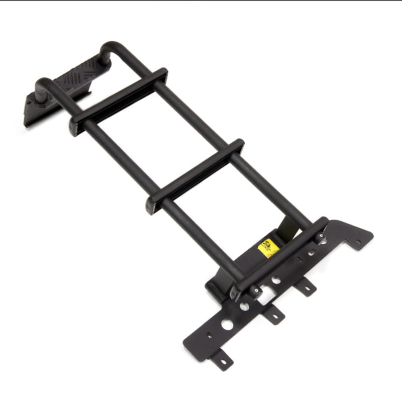 Eeziawn roof rack accessories k9 ladder in black top front view on white background