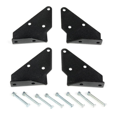 Eeziawn rooftop tent hinge set for series 3 and xklusiv four hinges laid out with screws on white background