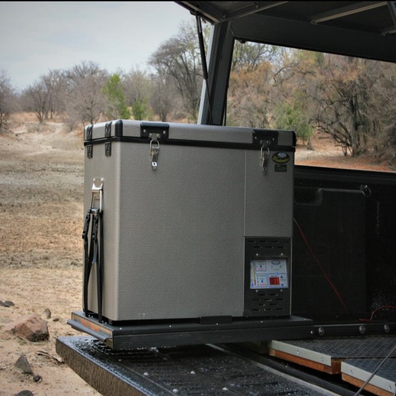 Eezi awn slide for fridge front left side in truck outside