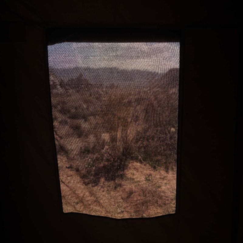 Eezi swift overlanding wall set inside looking out of window