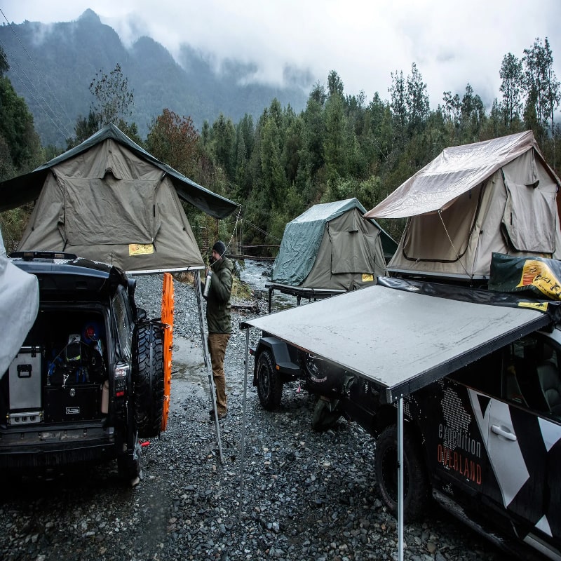 Eez automobile awning outside in campsite