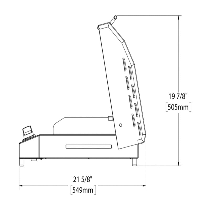 Kenyon G2 Camping Grill Right Side View Lid Open Measurements