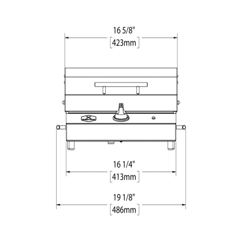 Kenyon Electric Grill Outdoor G2 Front View Lid Closed Measurements