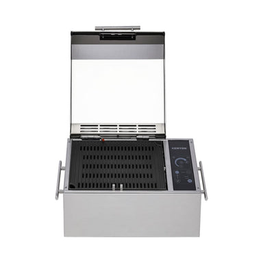 Kenyon Electric Grill Portable Touch in Stainless Steel Open Lid Front View