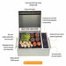 Kenyon Frontier portable grill in Stainless Steel Open Lid with Food and Features