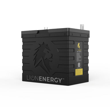 Lion Energy UT bth 1300 lithium batteries in black front left view on white background
