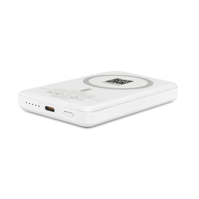Lion claw power station in white with charging ports bottom rear view on white background