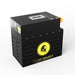 Lion Energy UT 3500 lithium battery in black with yellow logo rear right view on white background