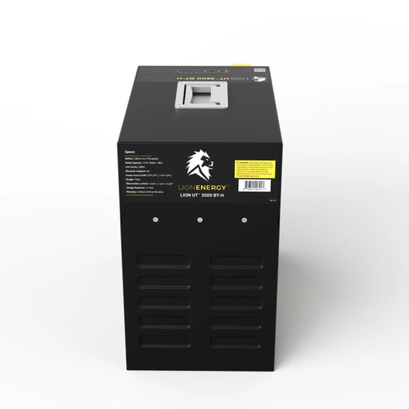 Lion UT 3500 lithium battery in black top rear view