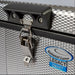 Luna 90l smart fridge close up view of lock with handle and logo
