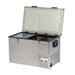 Luna 90l refrigerator dual zone with inner baskets front left view open on white background