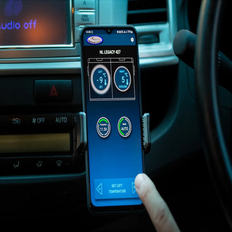 National luna 35l fridge bluetooth app on phone using in car
