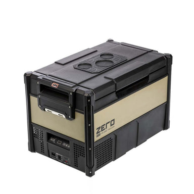 arb portable freezer 63 zero front right view closed showing power outlets and controls on front panel