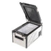 arb portable freezer elements 63 front left view open with single compartment and rack